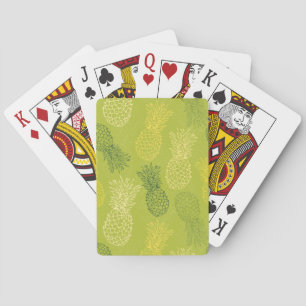 Ananas-Kontur-Muster auf Grün Spielkarten