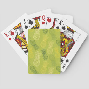 Ananas-Kontur-Muster auf Grün Spielkarten