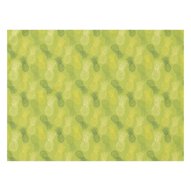 Ananas-Kontur-Muster auf Grün Tischdecke (Vorderseite (Horizontal))