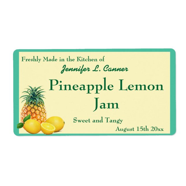 Ananas Lemon Jam Preserve Canning Jar (Vorne)
