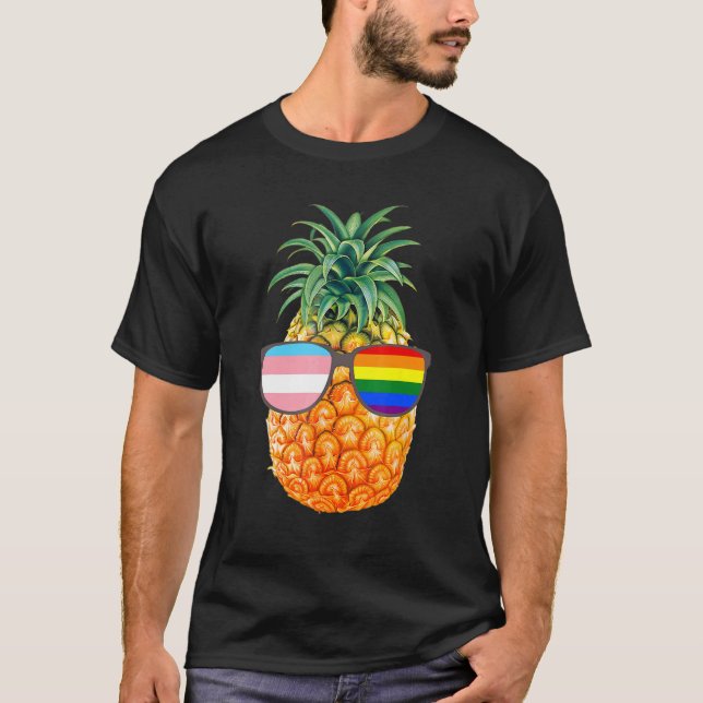 Ananas LGBT Sonnenbrille Aloha Beaches Hawaii Tra T-Shirt (Vorderseite)