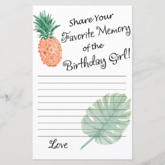 Ananas Lieblings-Erinnerung an das Geburtstagskind
