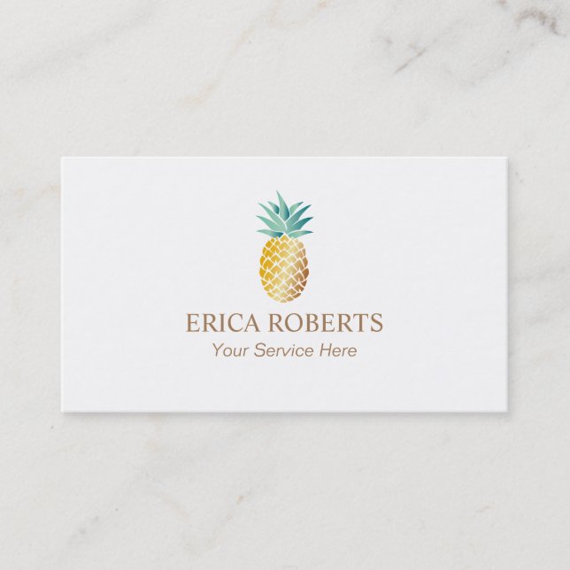 Ananas-Logo-elegantes schlichtes Visitenkarte (Vorderseite)