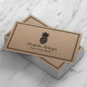 Ananas-Logo Minimalistisch Rustikale Kraft Visitenkarte