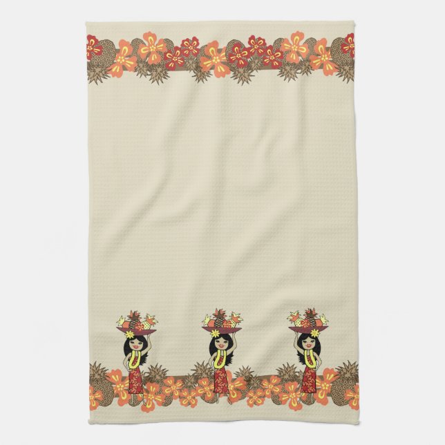 Ananas Luau Band Hawaiian Kitchen Handtuch (Vertikal)