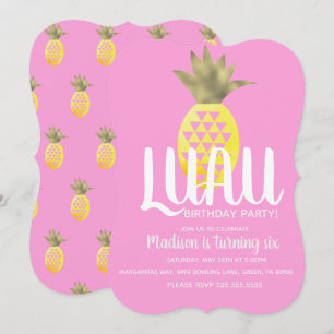 Ananas LUAU Geburtstagsfeier jedes Alter Folie Einladung