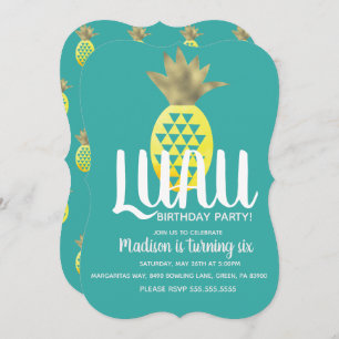 Ananas LUAU Geburtstagsparty jeden Alters Einladung