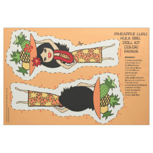 Ananas Luau Hawaiian Hula Girl Doll Kit - Papaya Stoff