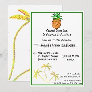 Ananas Luau Rehearsel Abendessen Einladung