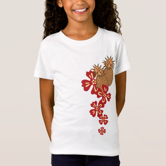 Ananas Luau Tropical Design T-Shirt (Vorderseite)