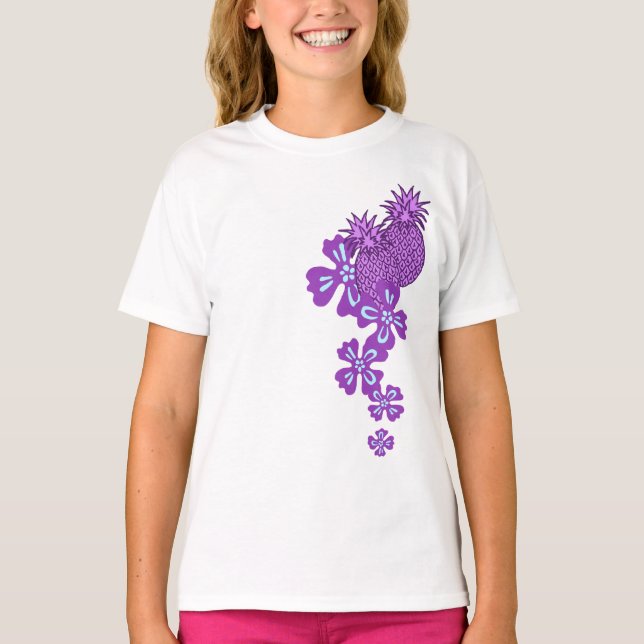 Ananas Luau Tropical Design T-Shirt (Vorderseite)
