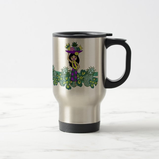 Ananas Luau Tropical Travel Mugs Reisebecher (Rechts)