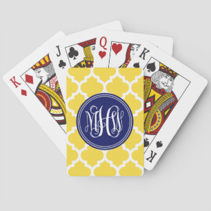 Ananas Marokkanisch #5 Navy Rebe Monogramm DIY BG Spielkarten
