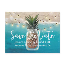Ananas Mason Jar Beach Hochzeit Save the Date
