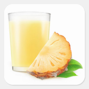 Ananas-Milchshake Quadratischer Aufkleber