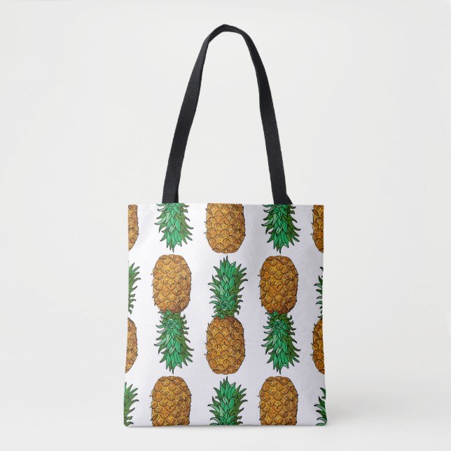 Ananas mit Blätter. Nahtloses Muster mit Tropen (Vorderseite)