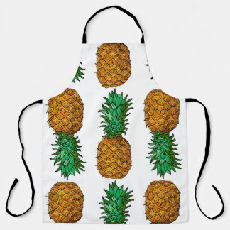 Ananas mit Blätter. Nahtloses Muster mit Tropen Schürze