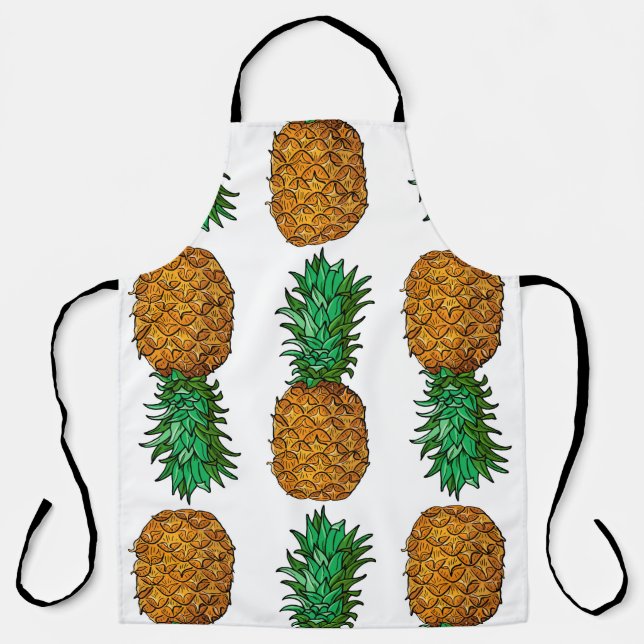 Ananas mit Blätter. Nahtloses Muster mit Tropen Schürze (Vorderseite)
