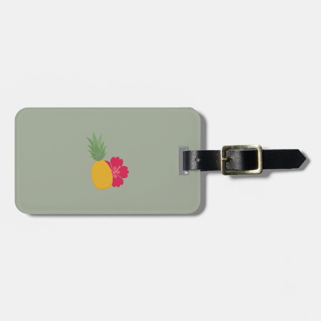 Ananas mit Blume Gepäckanhänger (Vorderseite horizontal)