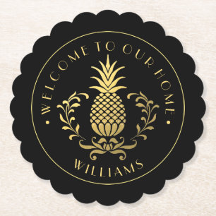 Ananas   Mit Familienname & Est. Datum Untersetzer