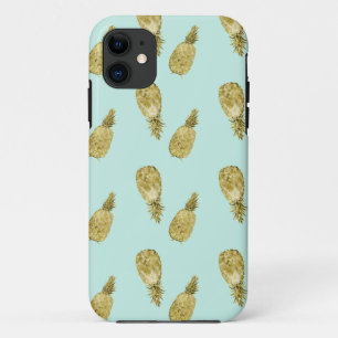 Ananas mit Gold und Minze iPhone 11 Hülle