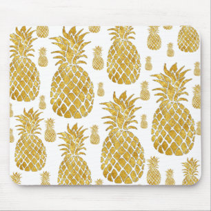 Ananas mit Goldblättern Mousepad