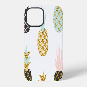 Ananas mit goldenem Glitter, kreatives Muster. iPhone 12 Hülle