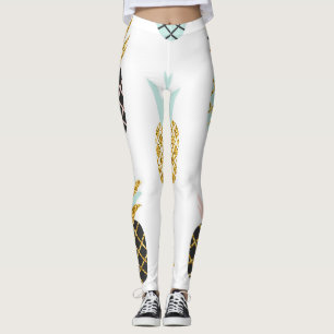 Ananas mit goldenem Glitzer, kreatives Muster. Leggings