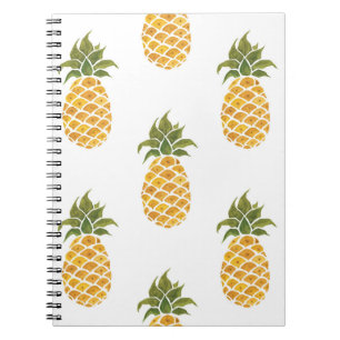 Ananas mit handgemalten Ananas, Aquarell. Notizblock