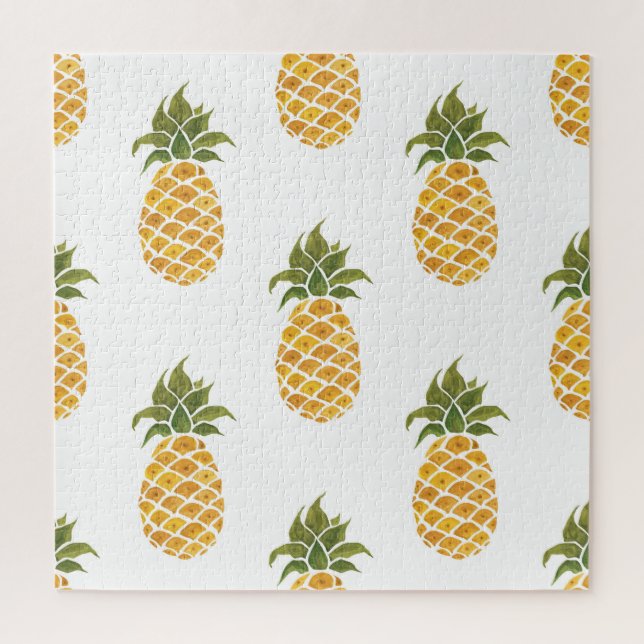 Ananas mit handgemalten Ananas, Aquarell. Puzzle (Vertikal)