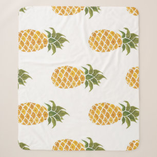 Ananas mit handgemalten Ananas, Aquarell. Sherpadecke