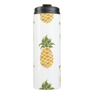 Ananas mit handgemalten Ananas, Aquarell. Thermosbecher