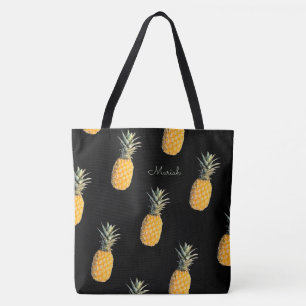 Ananas mit Ihrem Namen auf schwarz