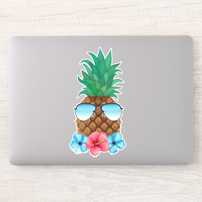 Ananas mit Sonnenbrille Aufkleber (Computer)