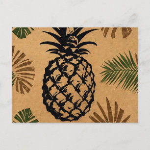 Ananas mit tropischen Blätter Postkarte
