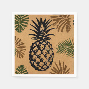 Ananas mit tropischen Blätter Serviette