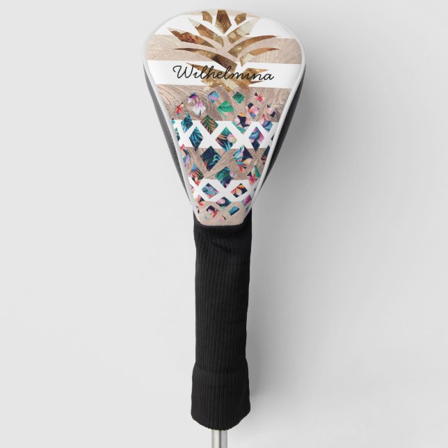 Ananas-Monogramm Golf Headcover (Vorderseite)
