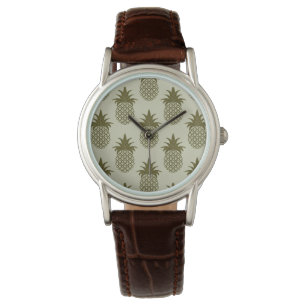 Ananas-Muster Armbanduhr