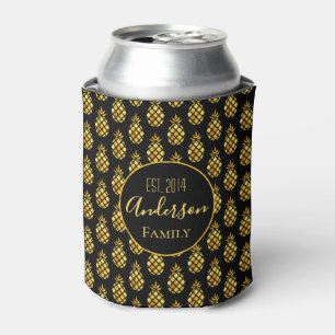 Ananas-Muster aus schwarzem Gold Dosenkühler