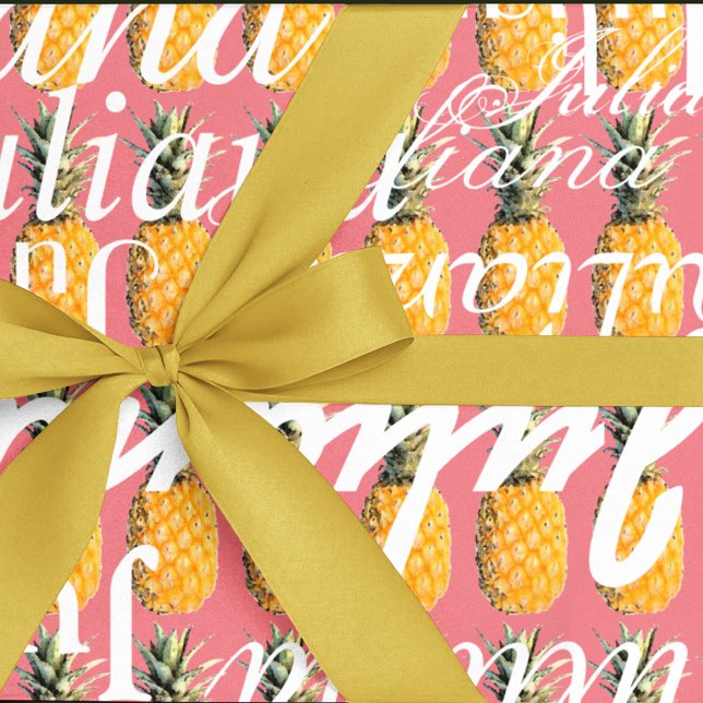 Ananas . Muster der Namen personalisiert Geschenkpapier (Von Creator hochgeladen)