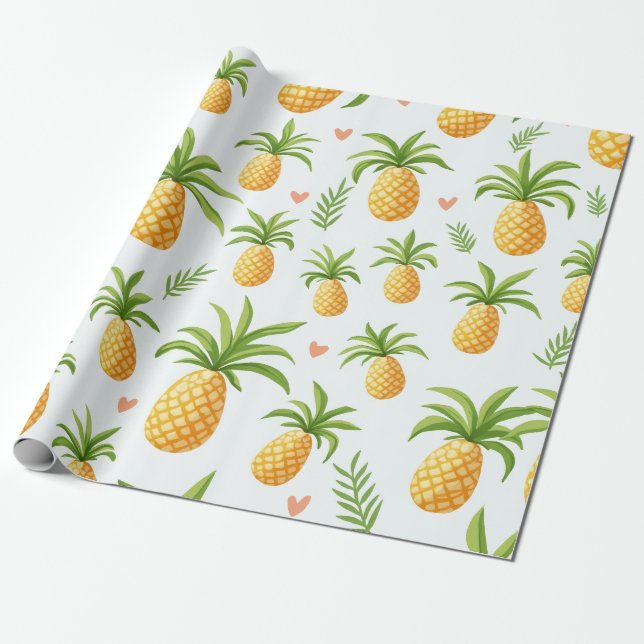 Ananas Muster Design Wrapping Papper Geschenkpapier (Ungerollt)