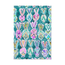 Ananas-Muster für Tribal-Aquarellfarben-Karte