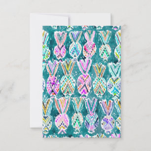 Ananas-Muster für Tribal-Aquarellfarben-Karte