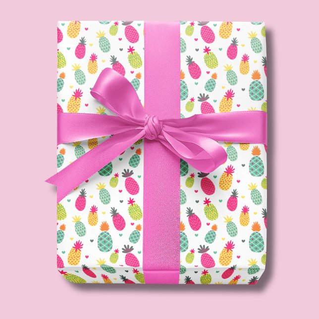 Ananas-Muster Geschenkpapier (Pineapple tropical fruit pattern wrapping paper roll.)