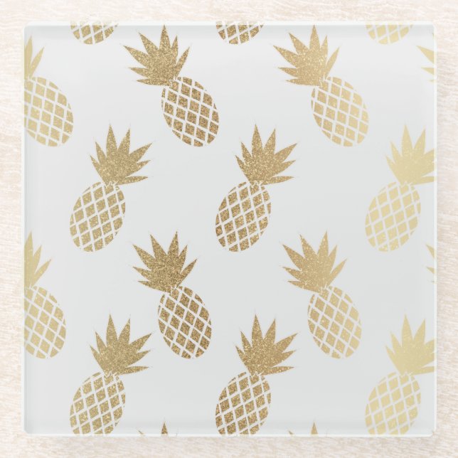 Ananas-Muster Glasuntersetzer (Vorderseite)