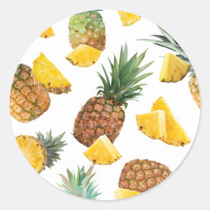 Ananas-Muster Runder Aufkleber