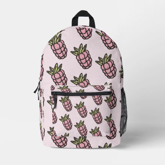 Ananas Muster Y2K Retro Funky Bedruckter Rucksack (Vorderseite)