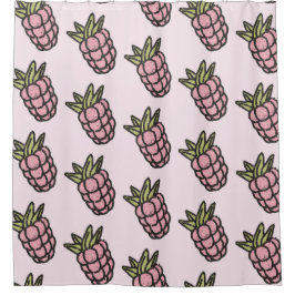 Ananas Muster Y2K Retro Funky Duschvorhang