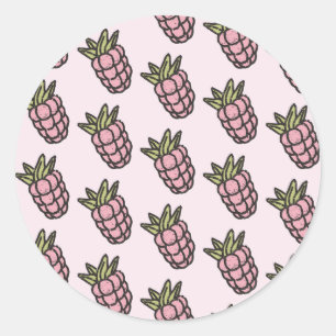 Ananas Muster Y2K Retro Funky Runder Aufkleber