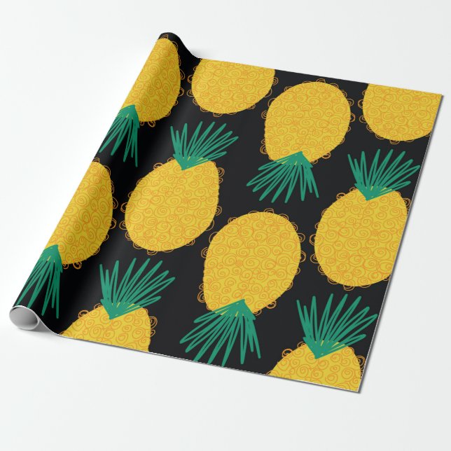 Ananas nahtlos abstraktes Muster. zeitgemäß  Geschenkpapier (Ungerollt)